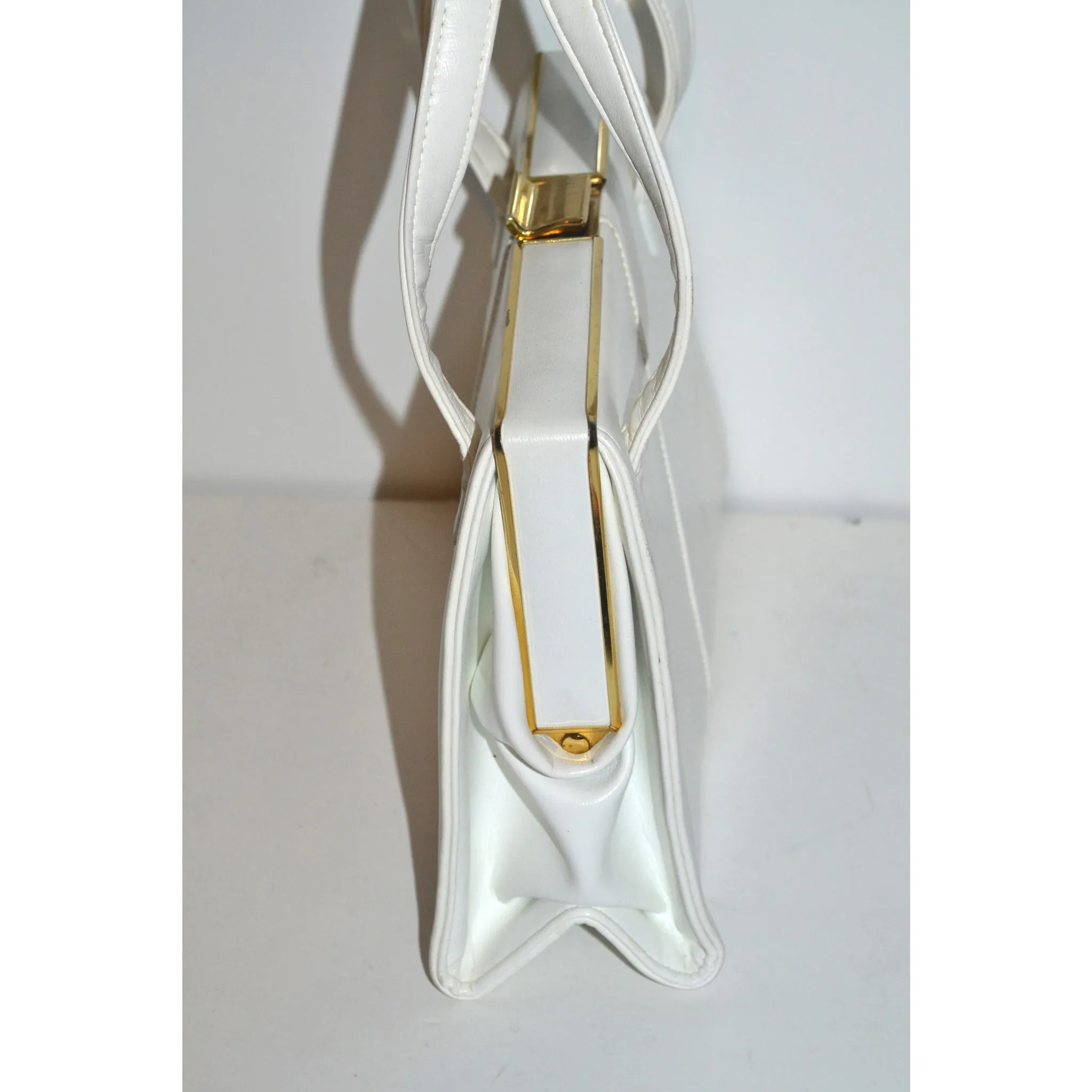 White Simulated Leather Purse