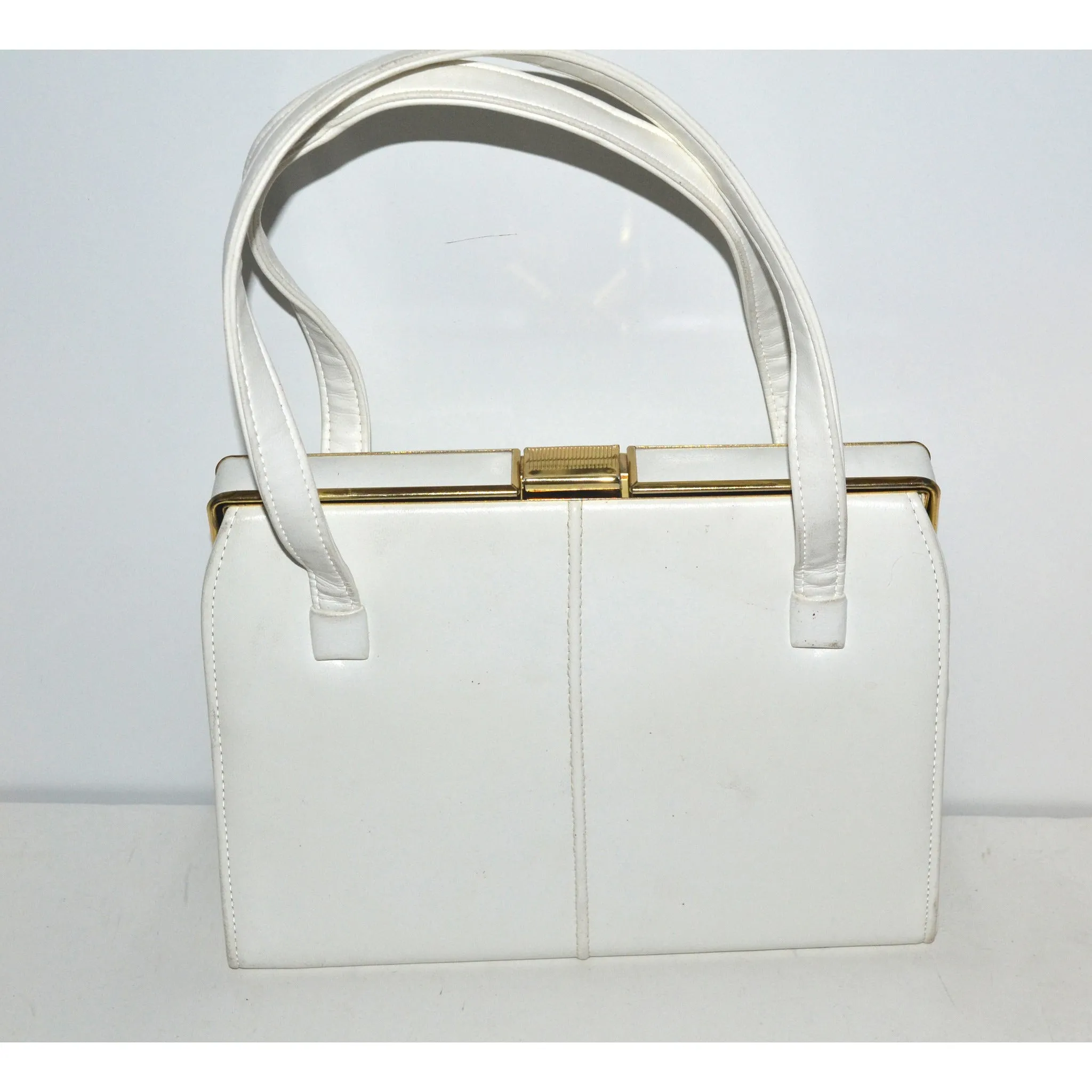White Simulated Leather Purse
