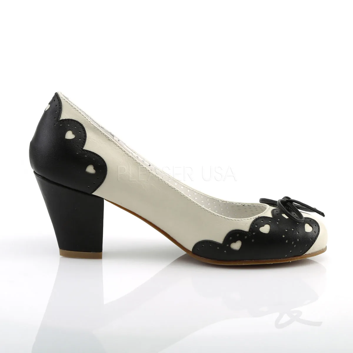 WIGGLE-17  Black-Cream Faux Leather