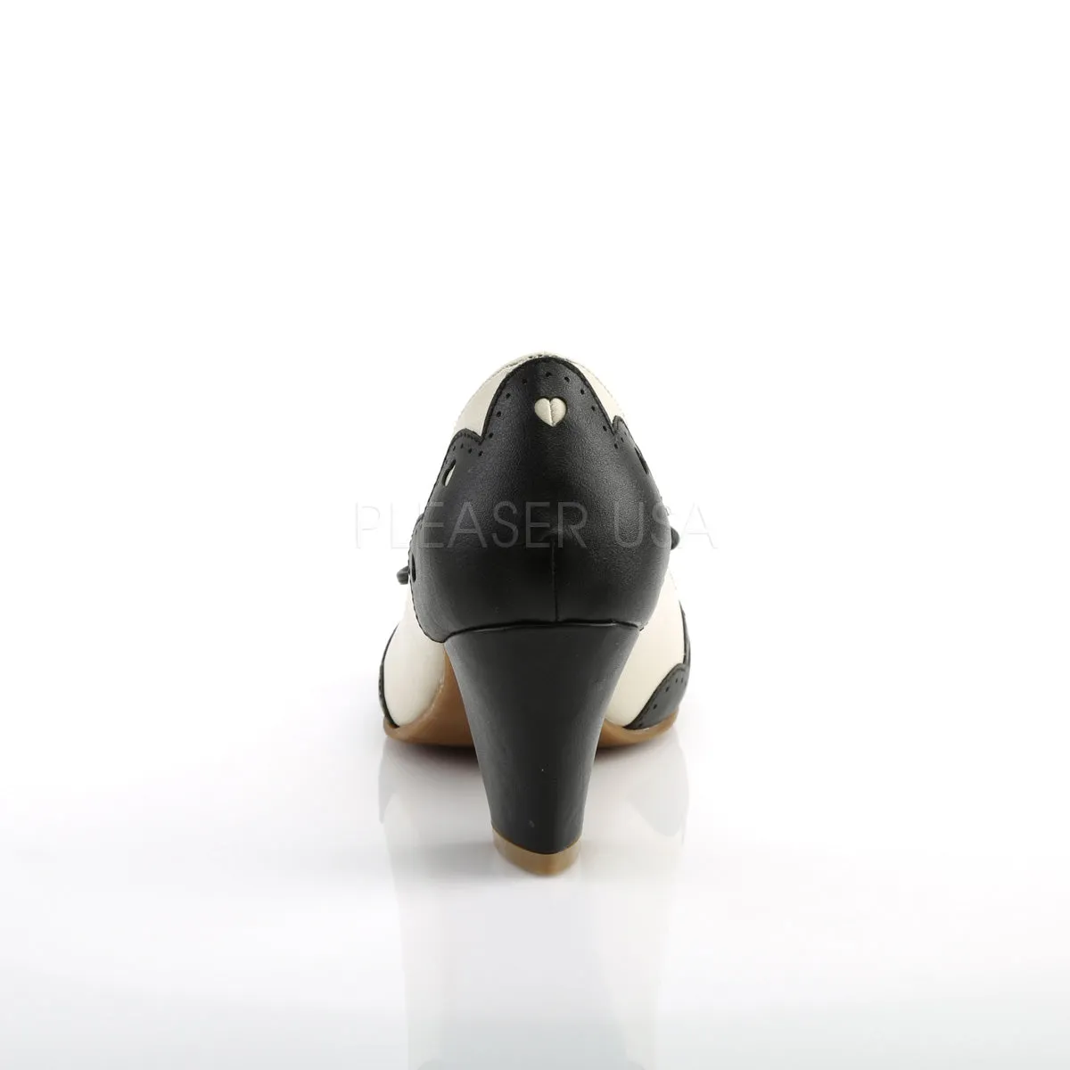 WIGGLE-17  Black-Cream Faux Leather