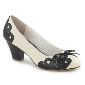 WIGGLE-17  Black-Cream Faux Leather