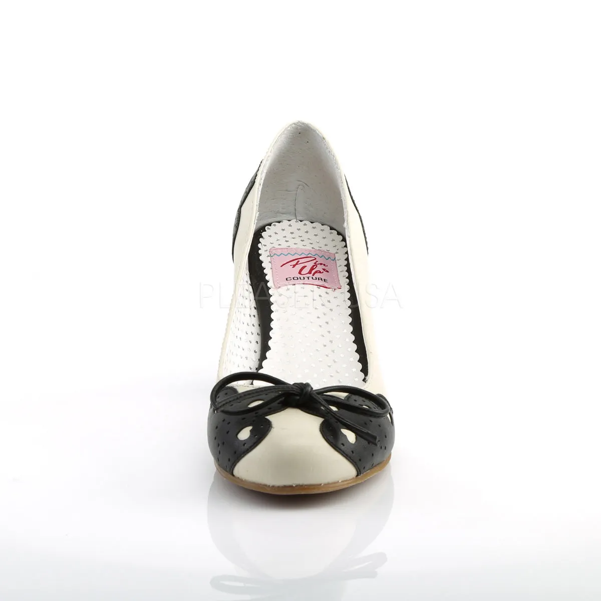 WIGGLE-17  Black-Cream Faux Leather