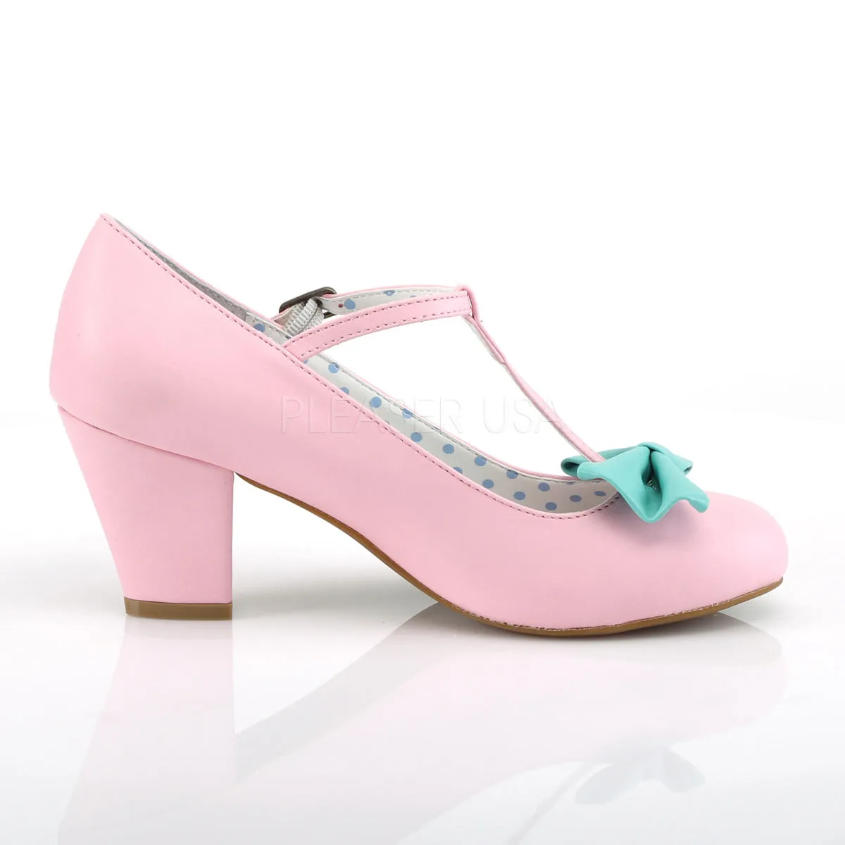 WIGGLE-50  Pink-Teal Faux Leather