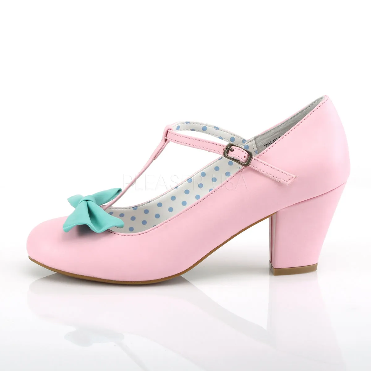 WIGGLE-50  Pink-Teal Faux Leather