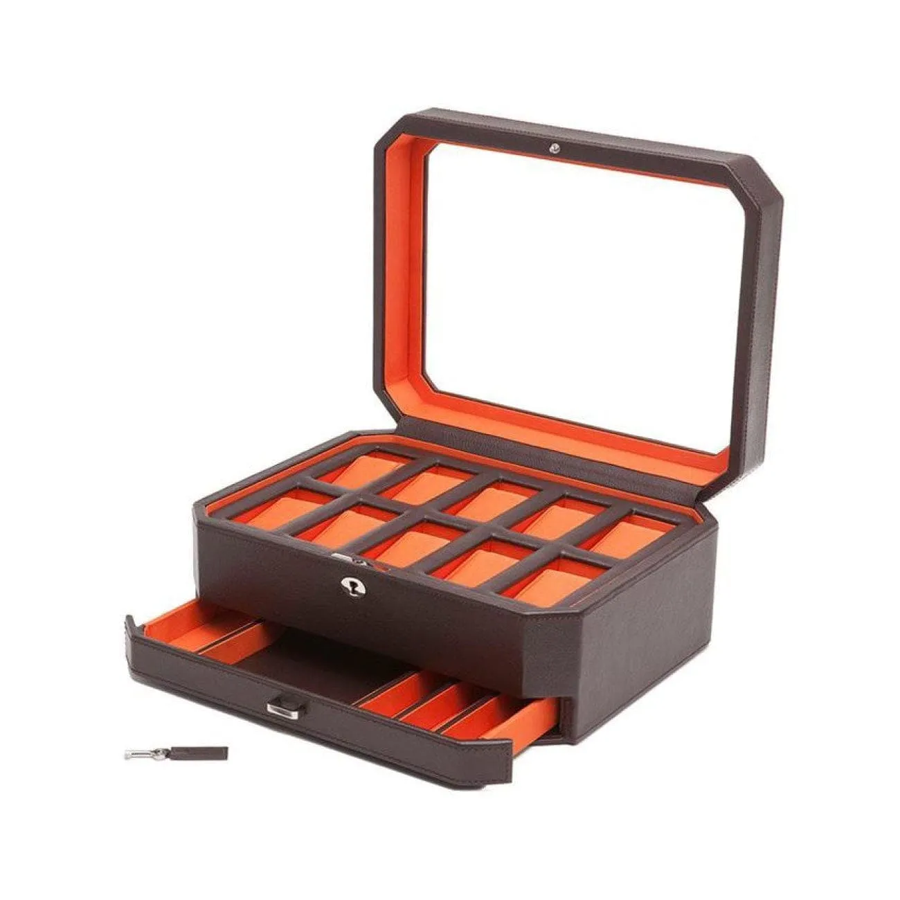WINDSOR 10 PIECE WATCH BOX WITH DRAWER－ORANGE
