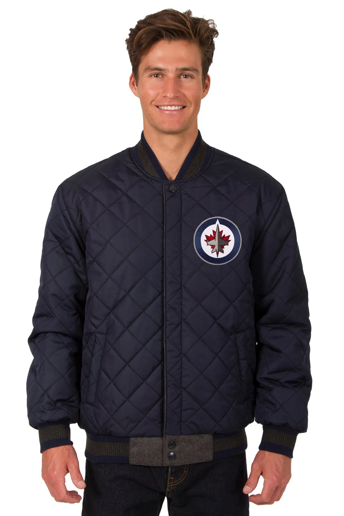 Winnipeg Jets Wool and Leather Reversible Jacket