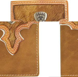 WLT3108A Ariat Mens Tri Fold Wallet Brown