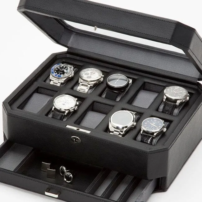 WOLF 10 Piece Windsor Watch Box with Drawer