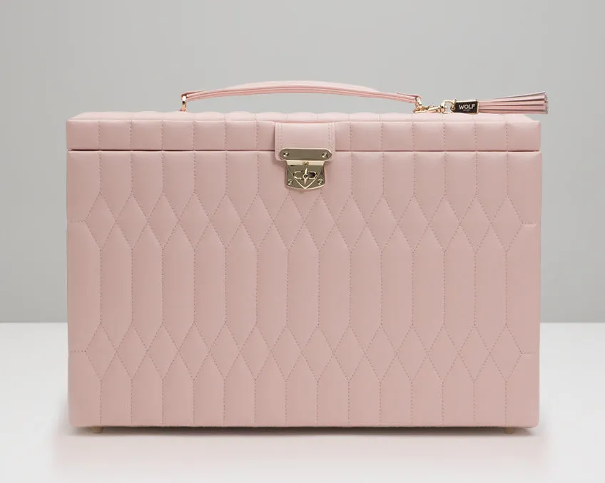 WOLF Caroline Extra Large Jewelry Case - Rose Quartz