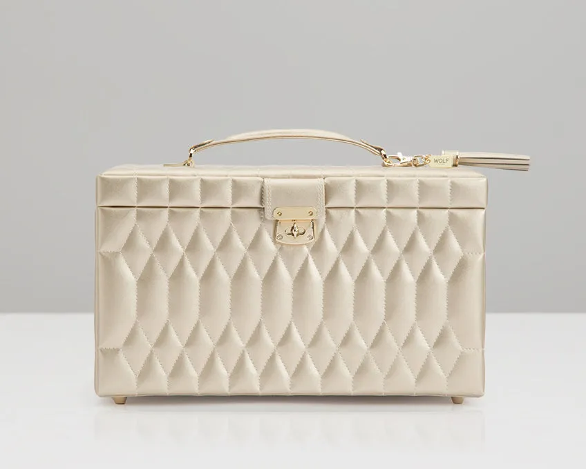 WOLF Caroline Large Jewelry Case - Champagne
