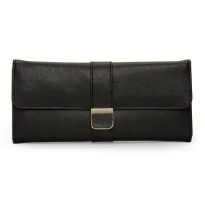 WOLF Leather Jewelry Roll in Black Anthracite