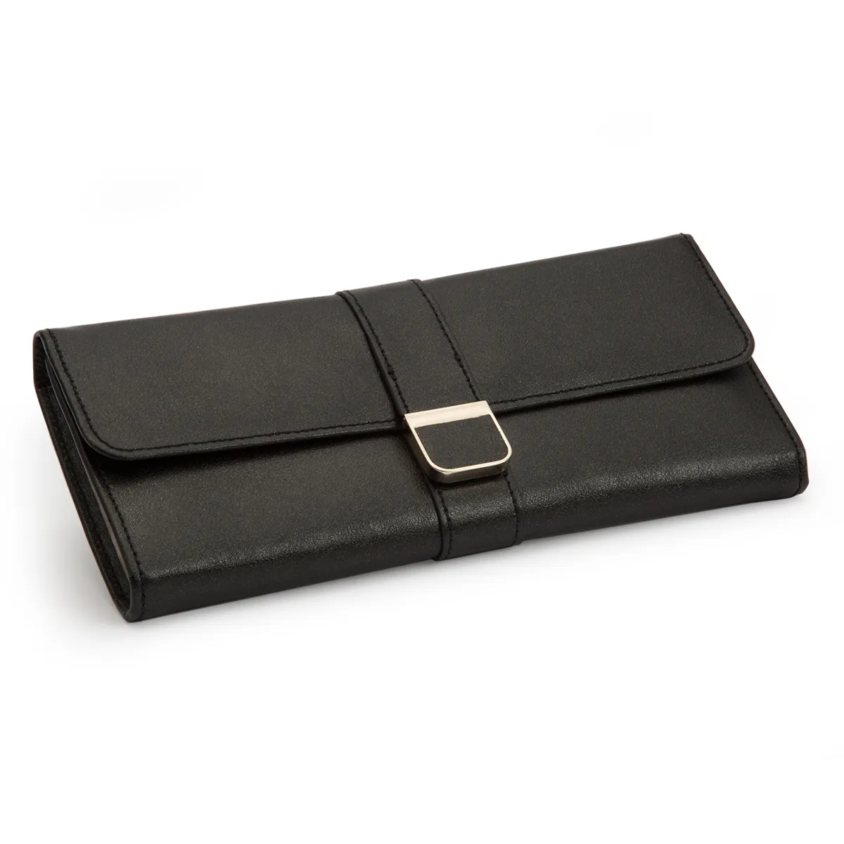 WOLF Leather Jewelry Roll in Black Anthracite