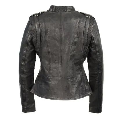 Woman's Double Zipper Asymmetrical Moto Jacket
