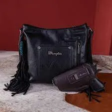 Wrangler Croc Embossed Whipstitch Conceal &  Carry Hobo