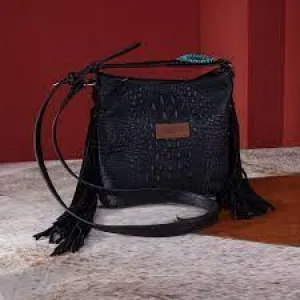 Wrangler Croc Embossed Whipstitch Conceal &  Carry Hobo