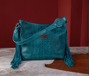 WRANGLER CROC EMBOSSED WHIPSTITCH CONCEALED CARRY HOBO WG62G-9360TQ