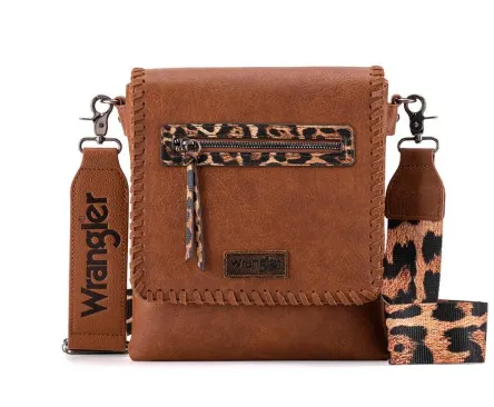 Wrangler Whipstitch Leopard Print Crossbody #1641
