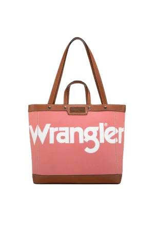 X5W2985BAG Wrangler Canvas Iconic Logo Tote Pink