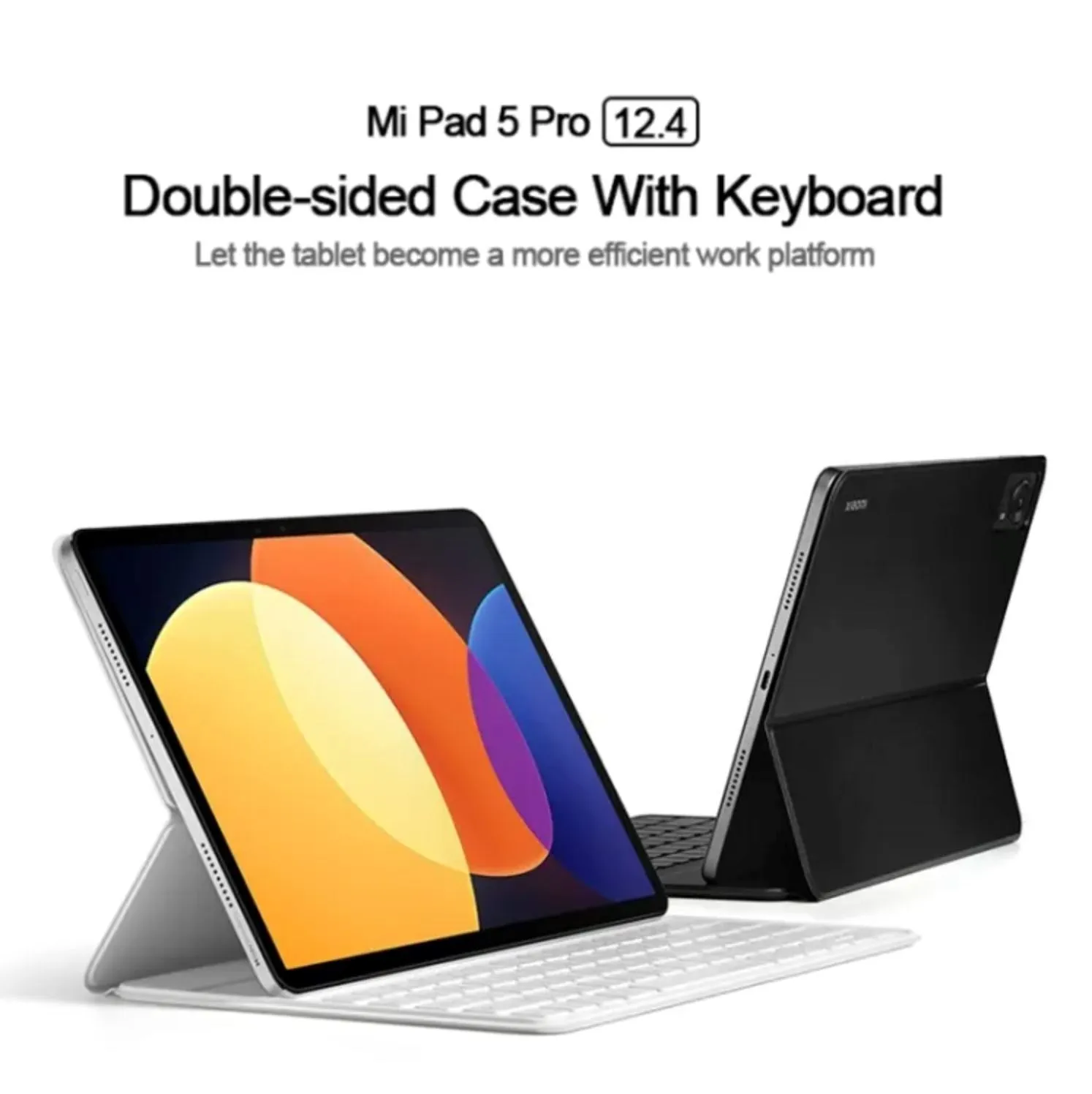 Xiaomi Pad 5 Pro 12.4 Leather Tablet Protective Case & Keyboard