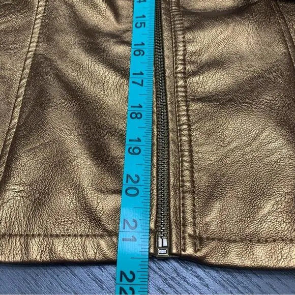 XL Motosport Metallic Gold Copper Jacket. Zipper Snap Neck closure. NWOT…