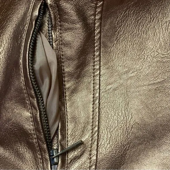 XL Motosport Metallic Gold Copper Jacket. Zipper Snap Neck closure. NWOT…