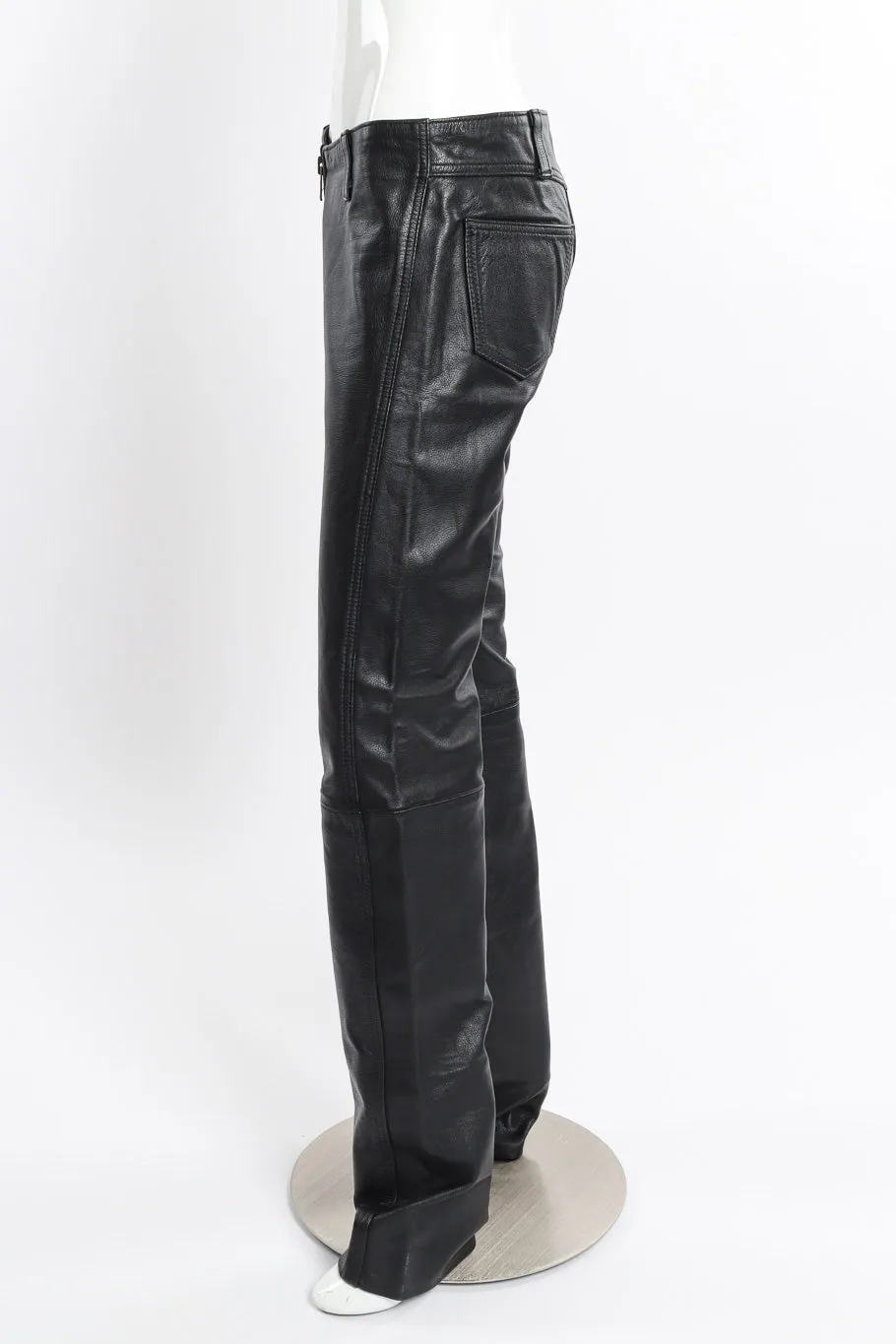 Zipper Rise Leather Pant