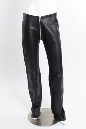 Zipper Rise Leather Pant