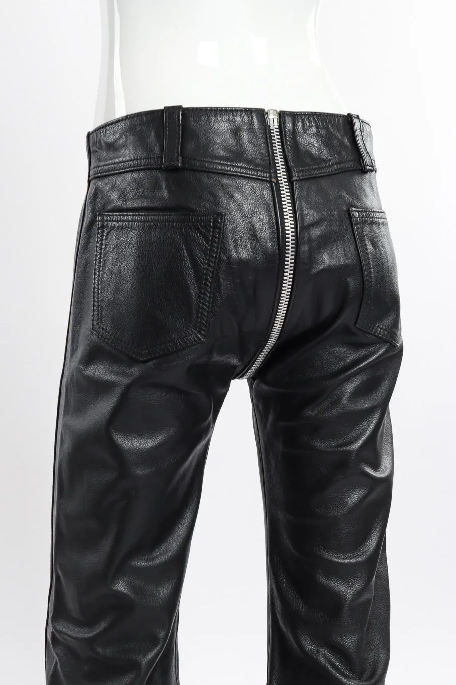 Zipper Rise Leather Pant