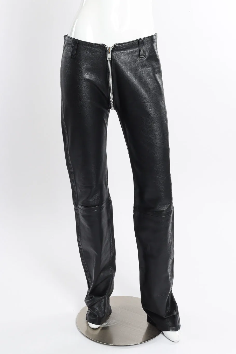 Zipper Rise Leather Pant