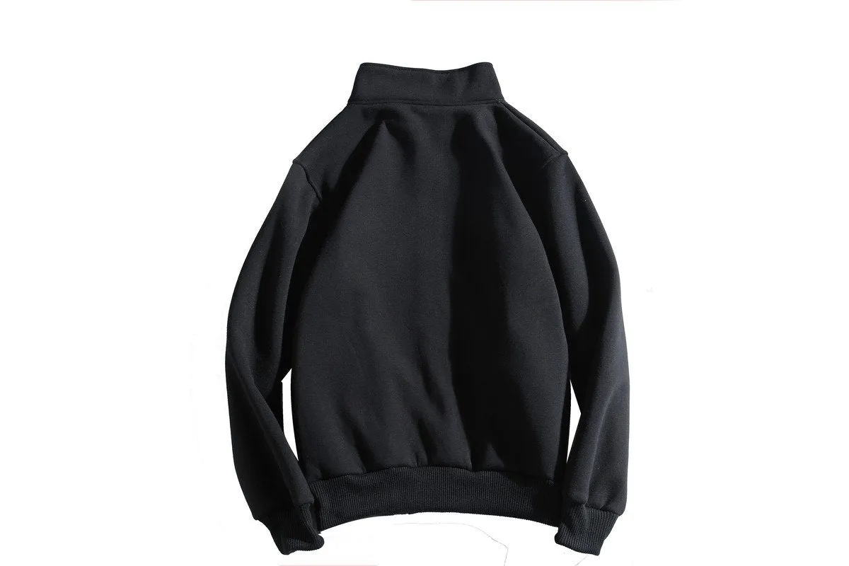 Zippered Long-Sleeved Sweater With 2 Pockets