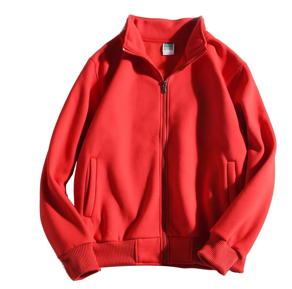Zippered Long-Sleeved Sweater With 2 Pockets