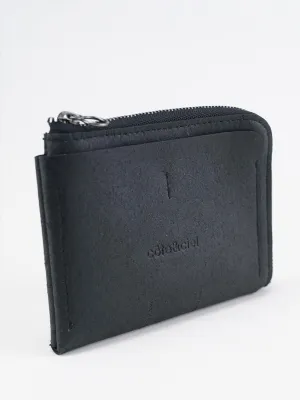 Zippered Wallet L Recycled Leather Black