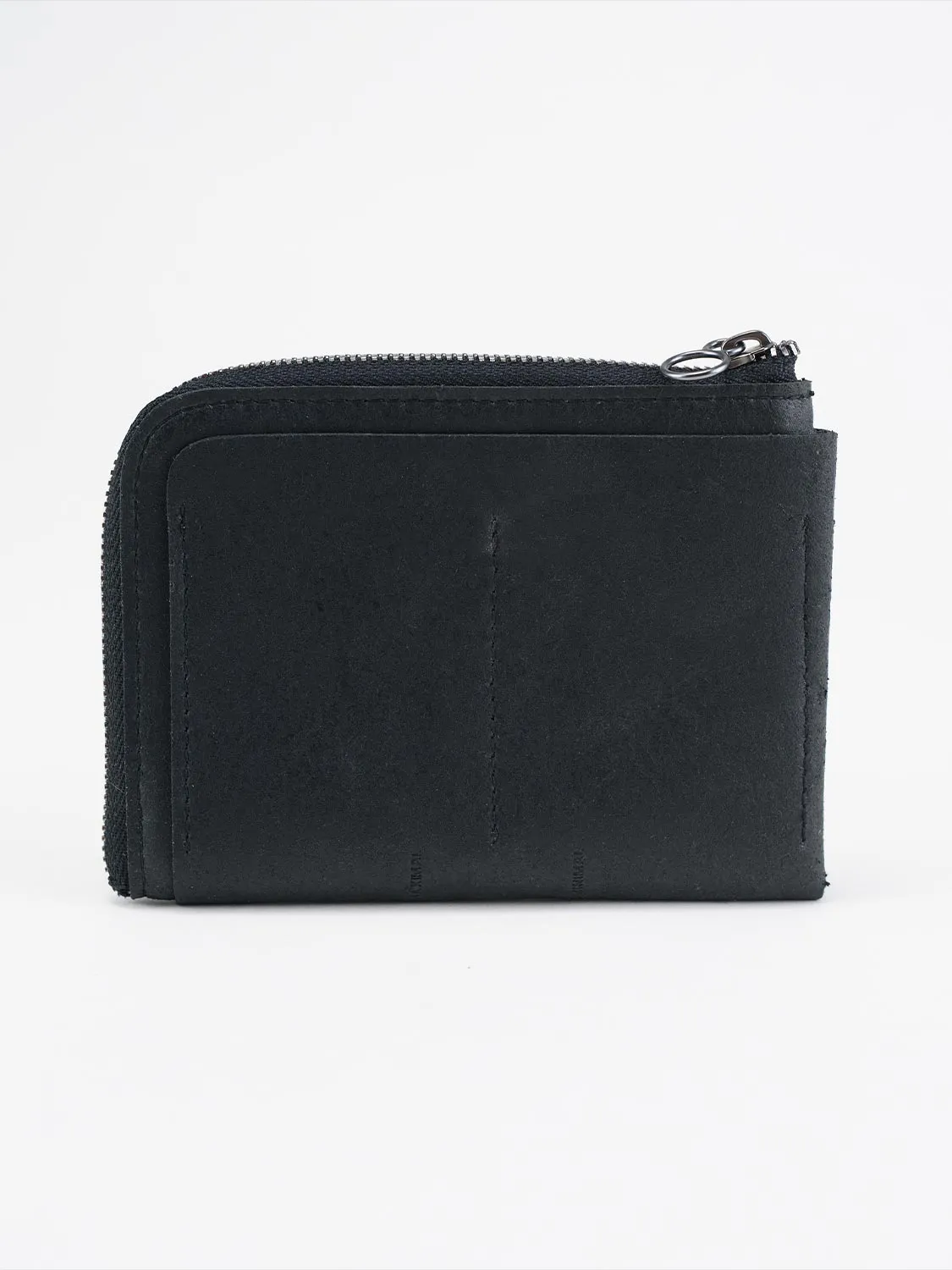 Zippered Wallet L Recycled Leather Black